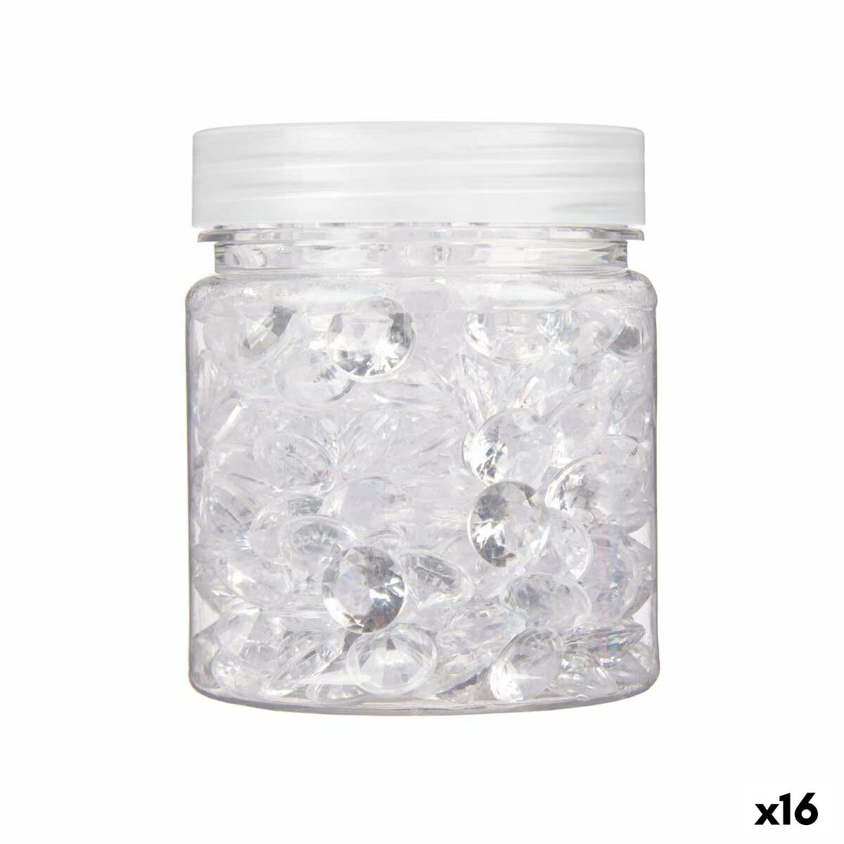 Dekorativa stenar Gift Decor Transparent Plast 6,5 x 8 x 6,5 cm Diamant 150 g (16 antal)