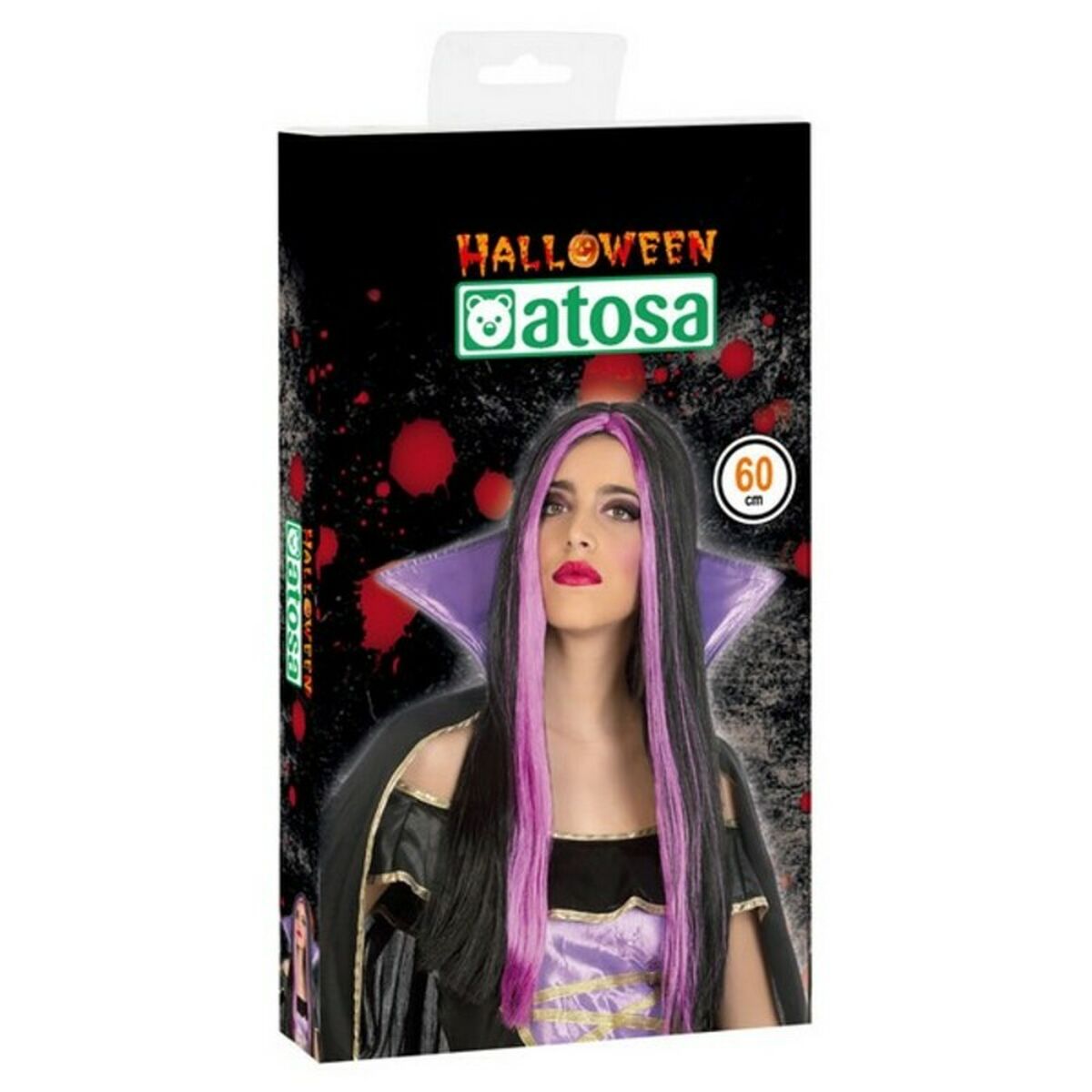 Peruk till Halloween Violett Fuchsia - 3
