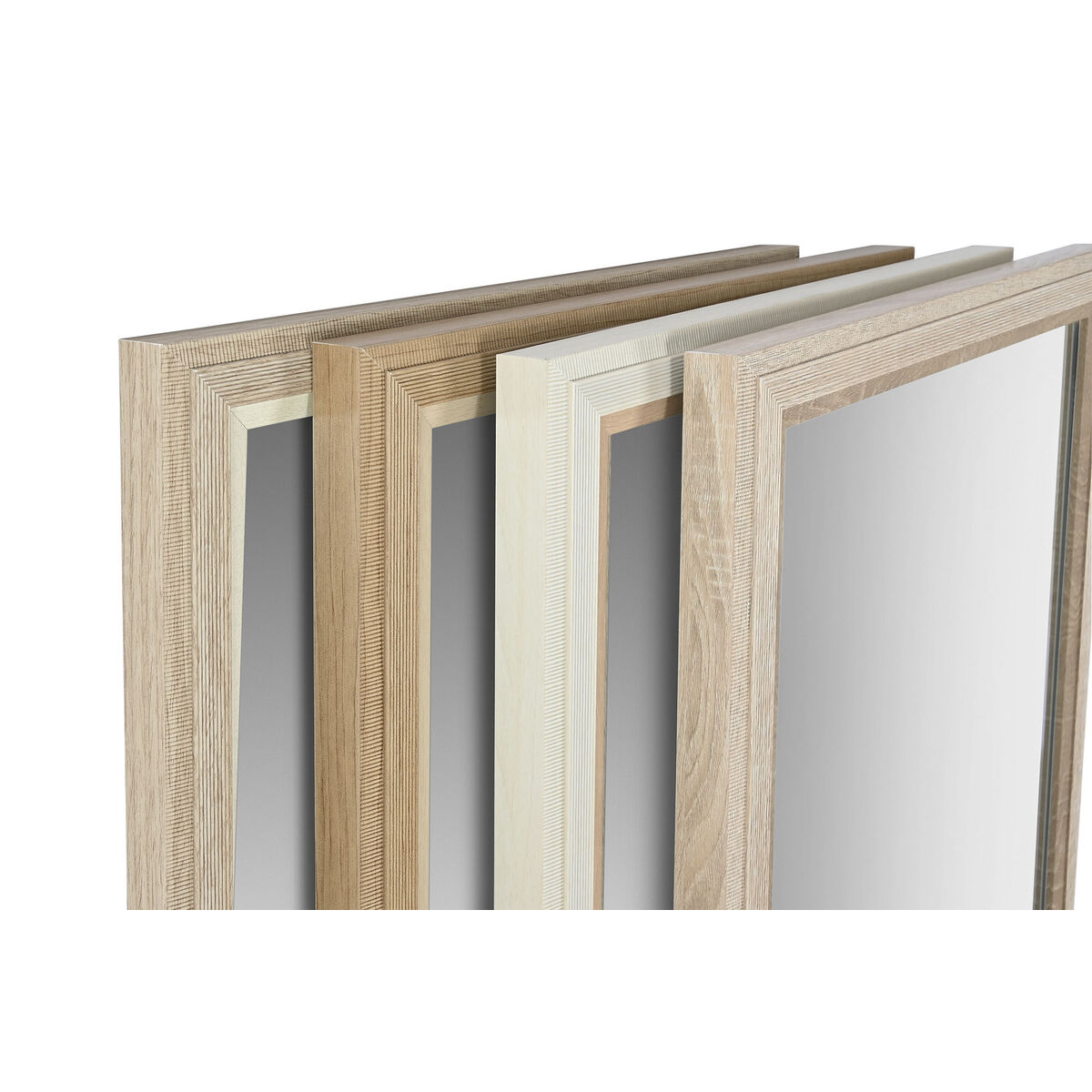 Väggspegel Home ESPRIT Vit Brun Beige Grå 66 x 2 x 92 cm (4 antal) - 2