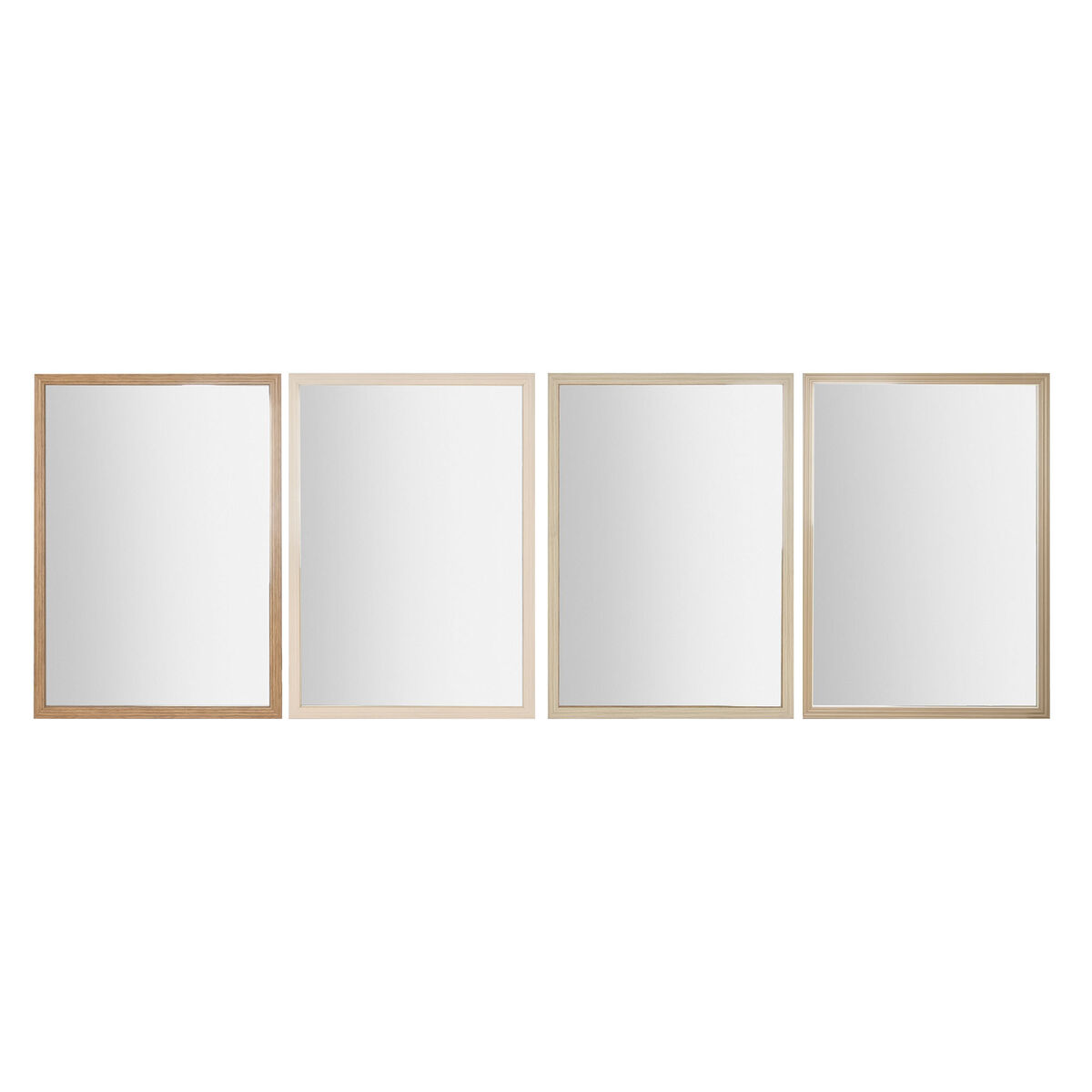 Väggspegel Home ESPRIT Vit Brun Beige Grå 66 x 2 x 92 cm (4 antal)