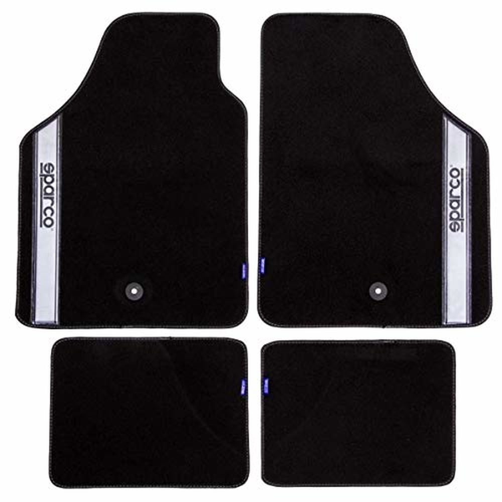 Set med bilgolvmattor Sparco Svart/Silvrig Grå Silvrig Matta (4 pcs) - 2