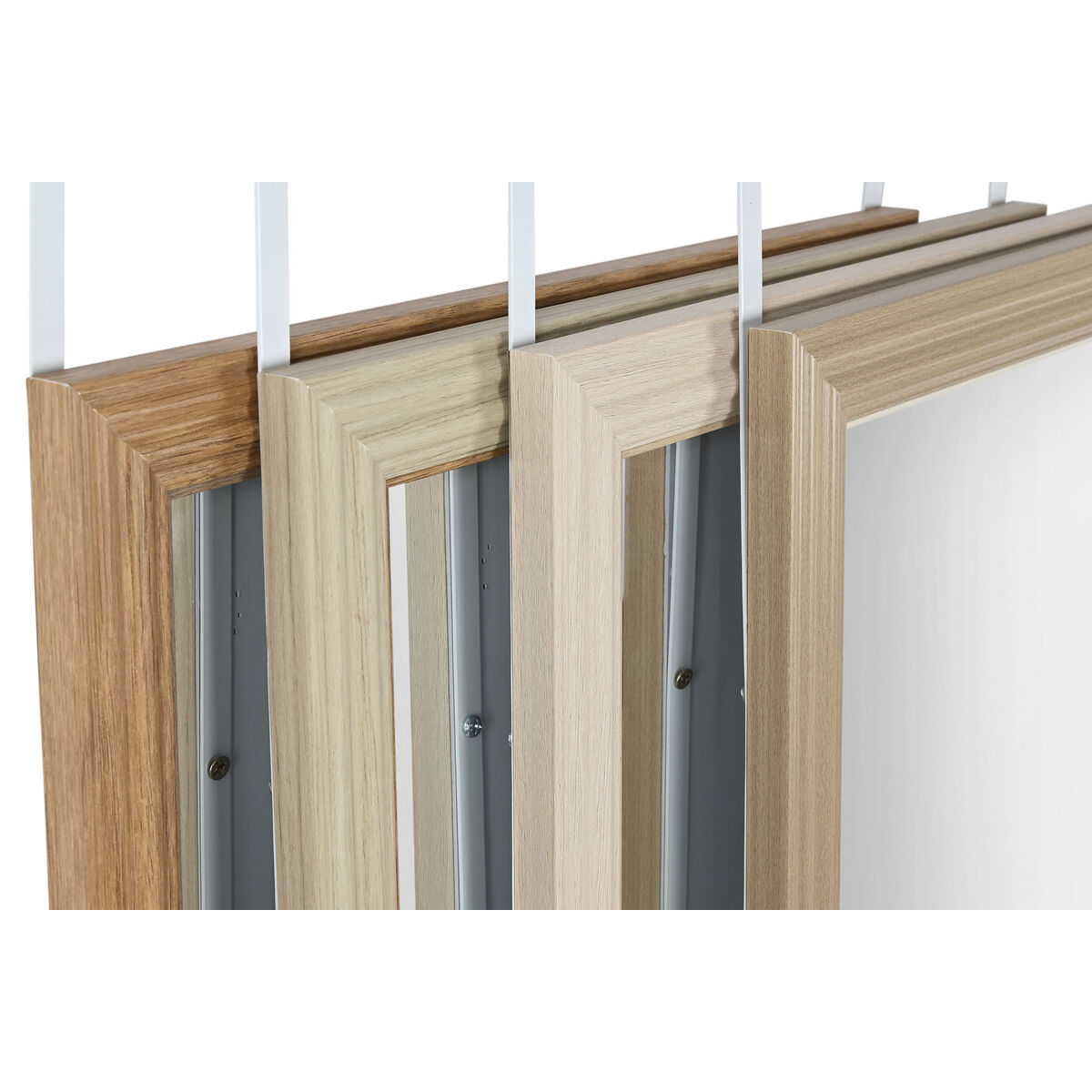 Väggspegel Home ESPRIT Vit Brun Beige Grå Glas polystyren 35 x 2 x 125 cm (4 antal) - 3