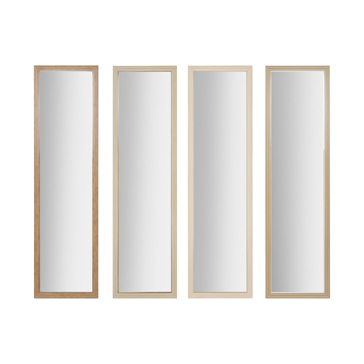 Väggspegel Home ESPRIT Vit Brun Beige Grå Glas polystyren 35 x 2 x 125 cm (4 antal)