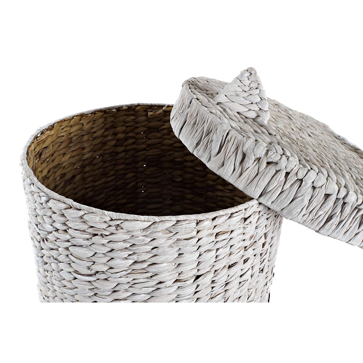 Tvättkorg DKD Home Decor Vit Barn Katt 42 x 42 x 63 cm Fibrer - 2