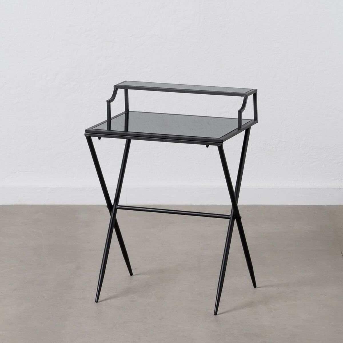 Nattduksbord Svart Glas Järn 45 x 35 x 65 cm - 8