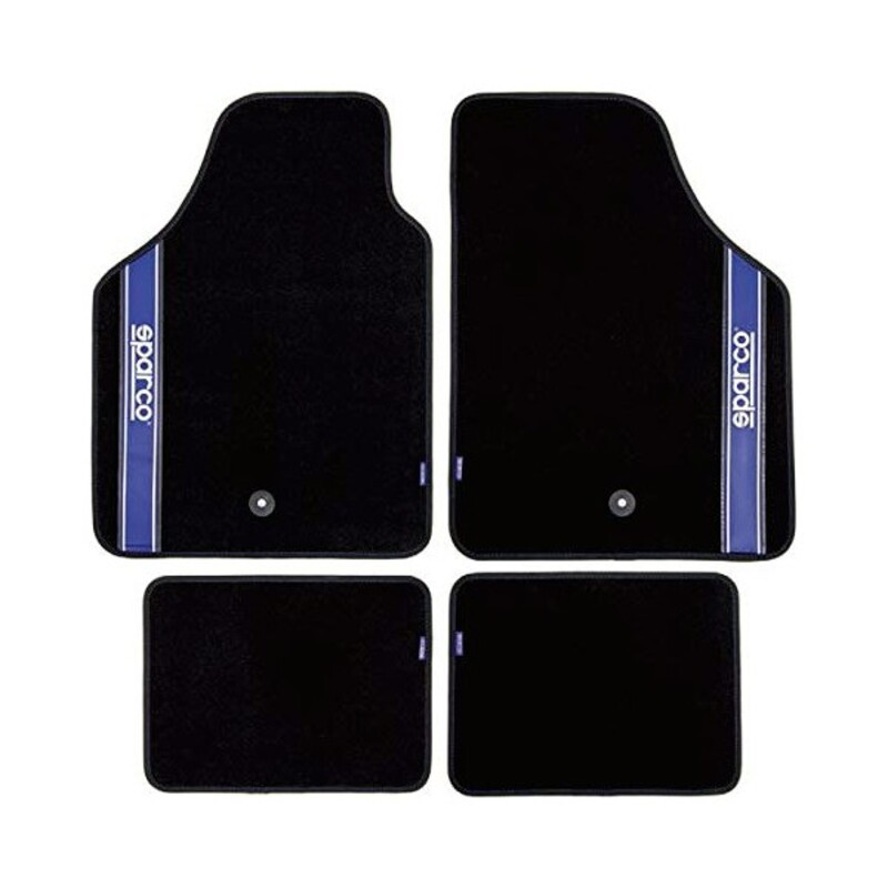 Set med bilgolvmattor Sparco Strada 2012 B Universal Svart/Blå (4 pcs) - 2