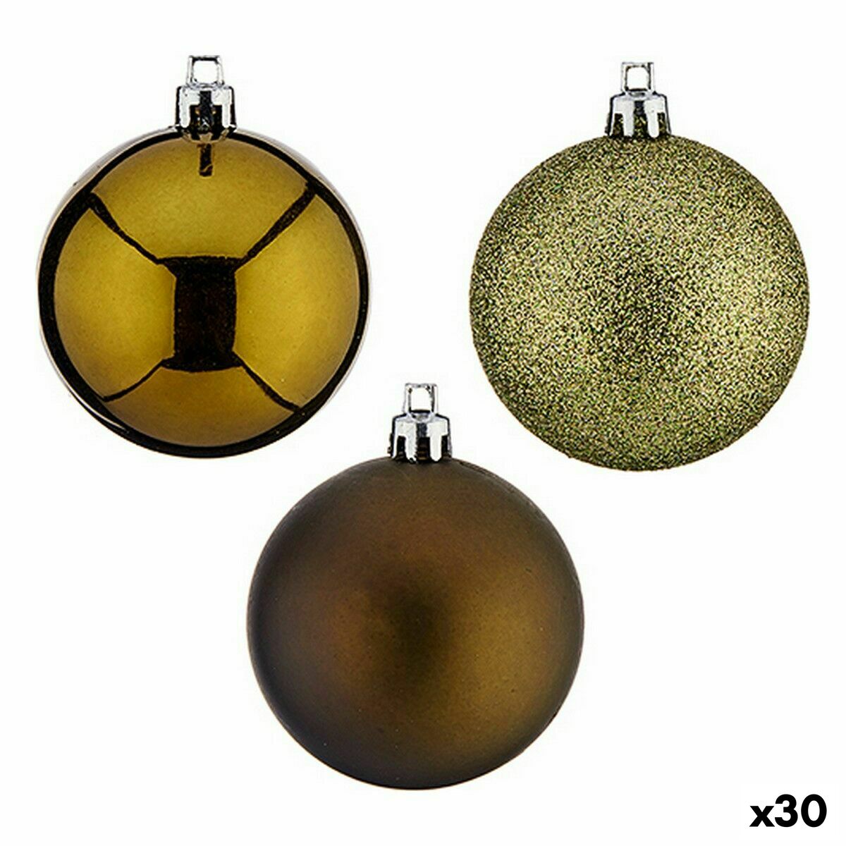 Uppsättning av julkulor Grön Plast 6 x 7 x 6 cm (30 antal) - 3