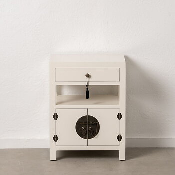 Nattduksbord ORIENTE Vit Trä MDF 50 x 40 x 66 cm