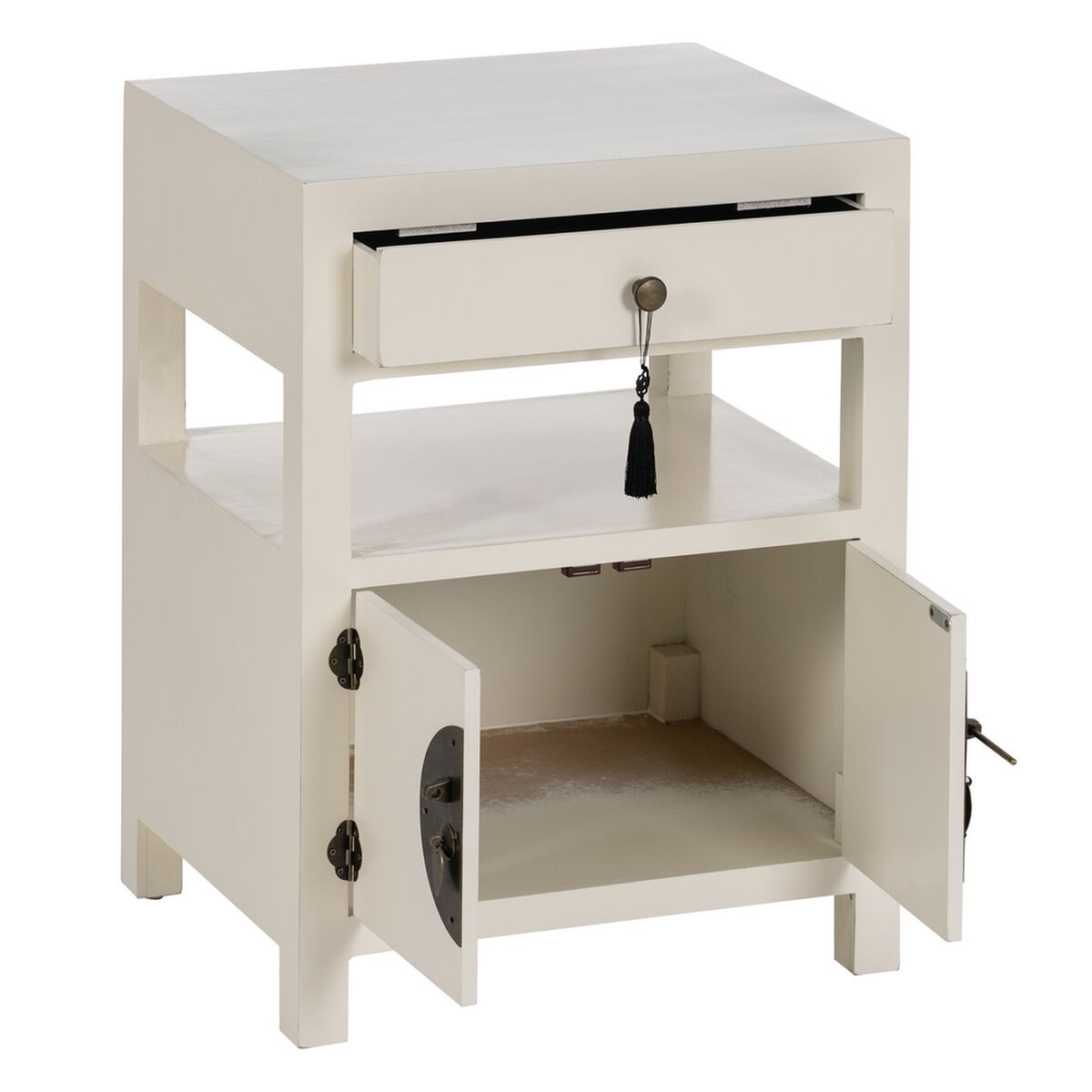 Nattduksbord ORIENTE Vit Trä MDF 50 x 40 x 66 cm - 8