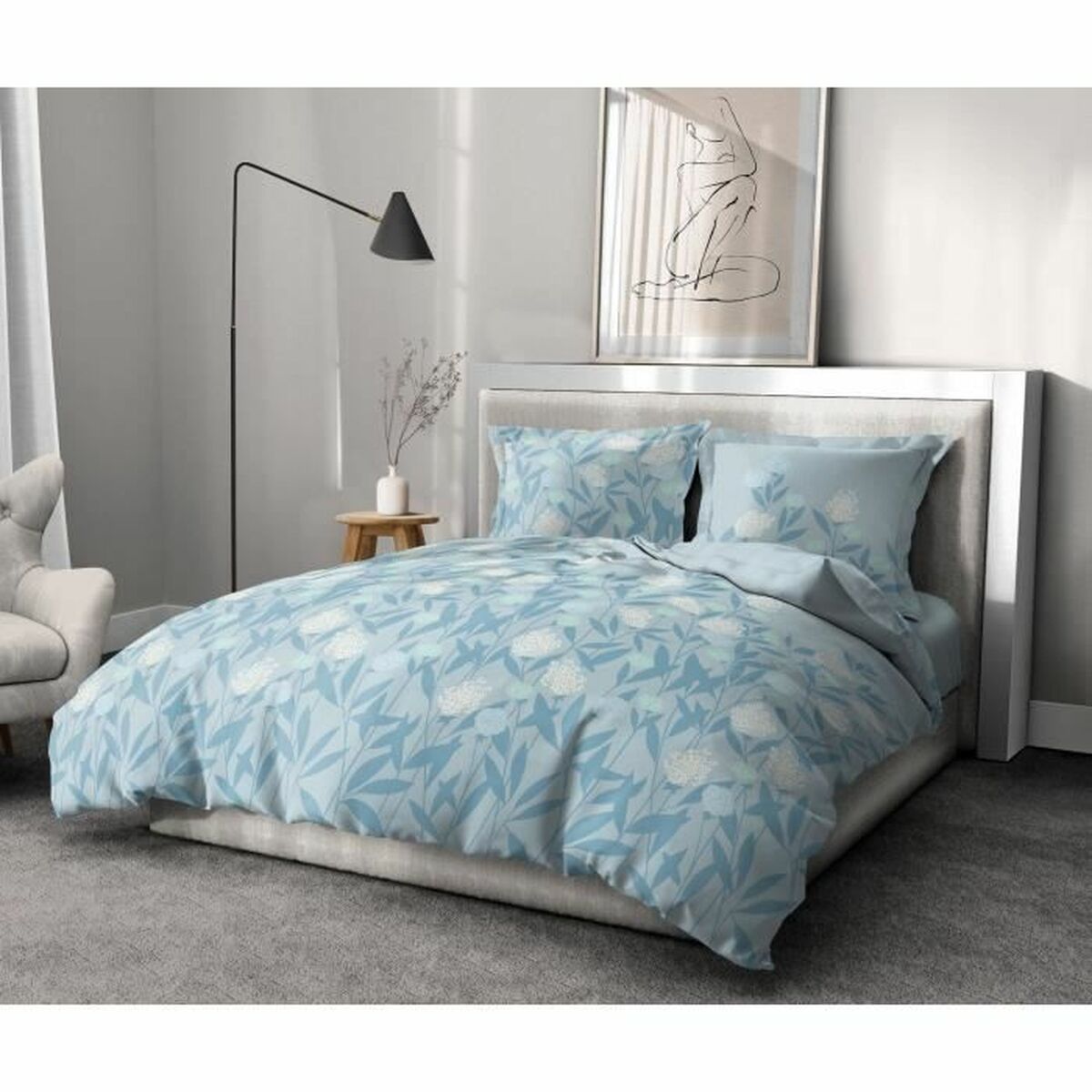 Täckslagsset HOME LINGE PASSION Blå 240 x 260 cm 3 Delar - 2