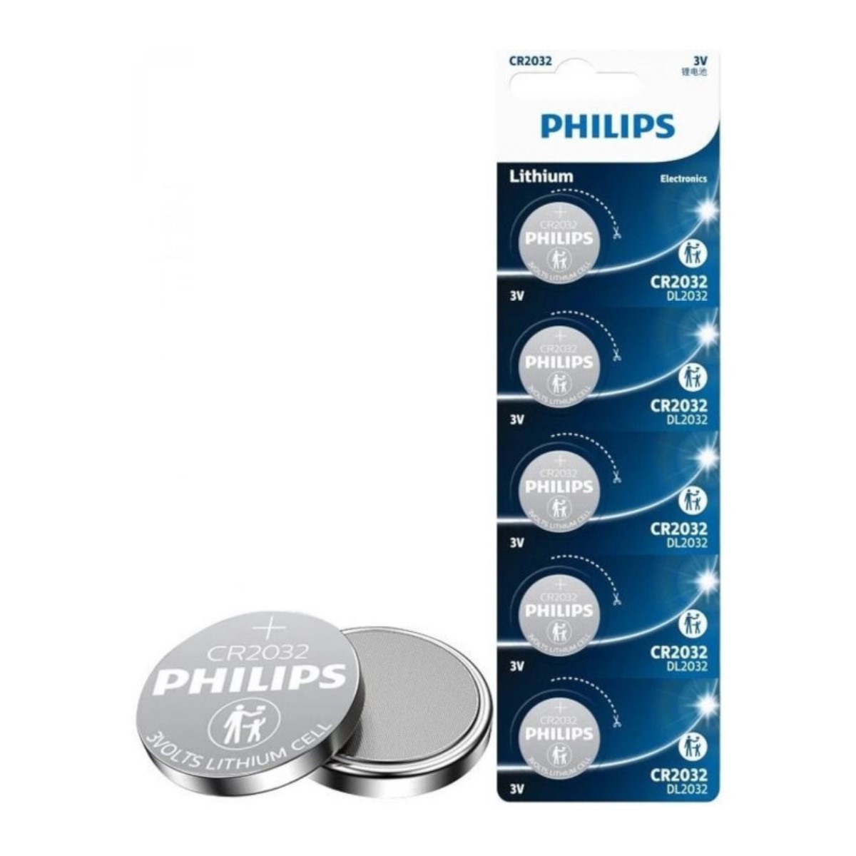 Knappcellsbatteri litium Philips CR2032 - 2