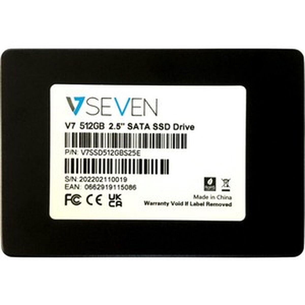Hårddisk V7 V7SSD512GBS25E 512 GB - 3