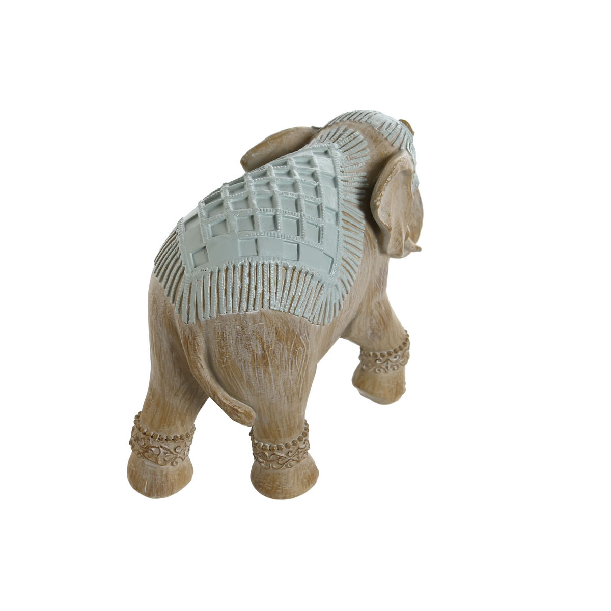 Prydnadsfigur Home ESPRIT Vit Grön Turkos Elefant Kolonial 21,5 x 8,5 x 16 cm (3 antal) - 2