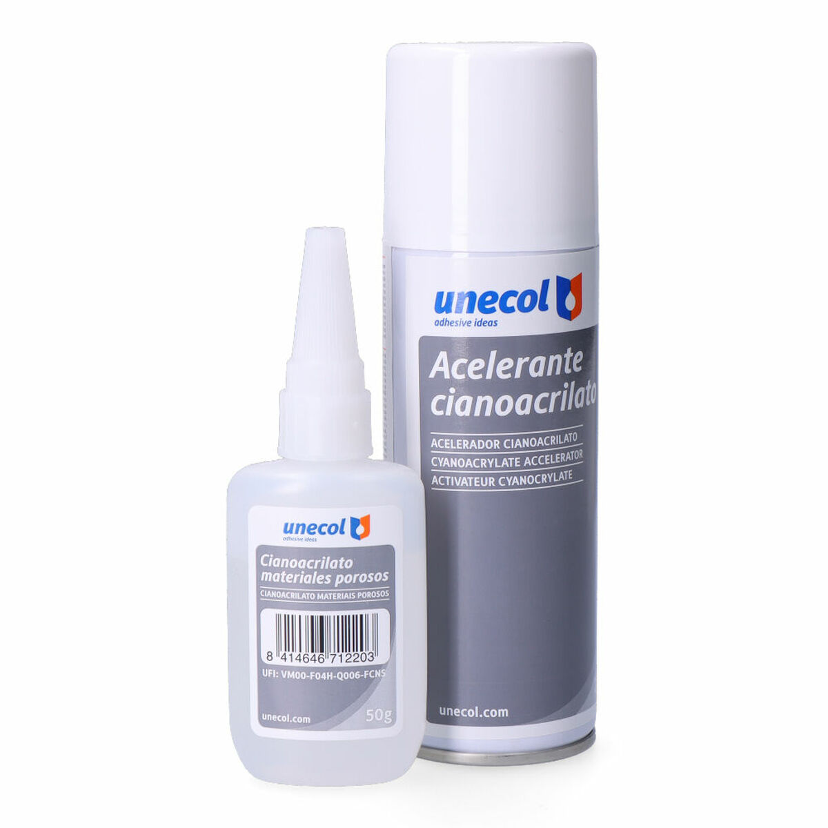 Uppsättning av Cyanoakrylat Unecol A7156 200 ml 50 g 2 Delar - 2