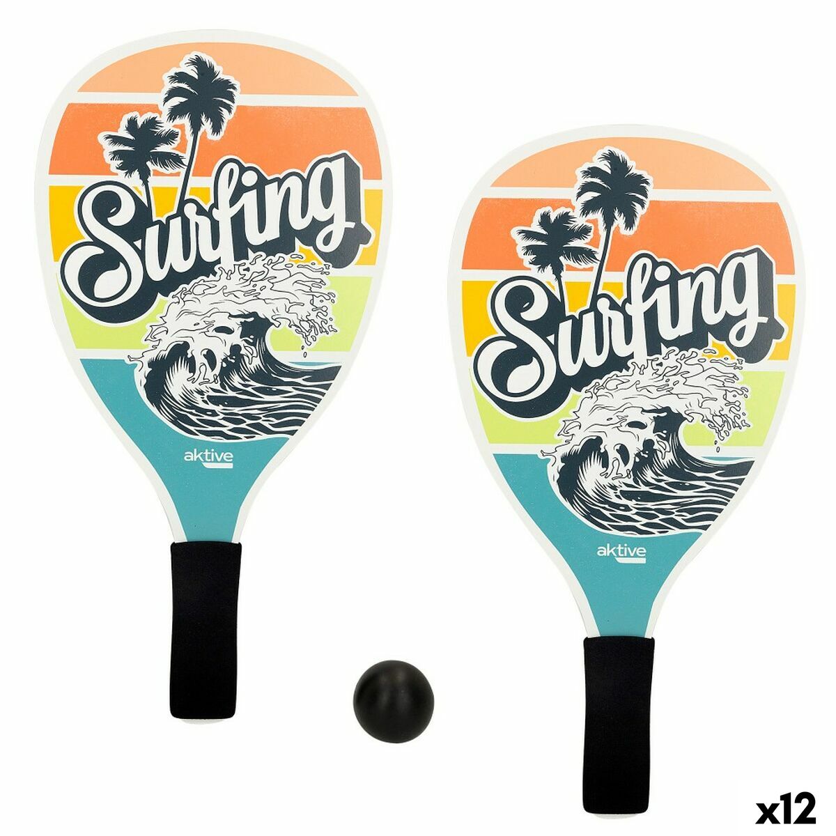 Strandspadar med boll Aktive Surfing 20 x 40 cm (12 antal) - 8