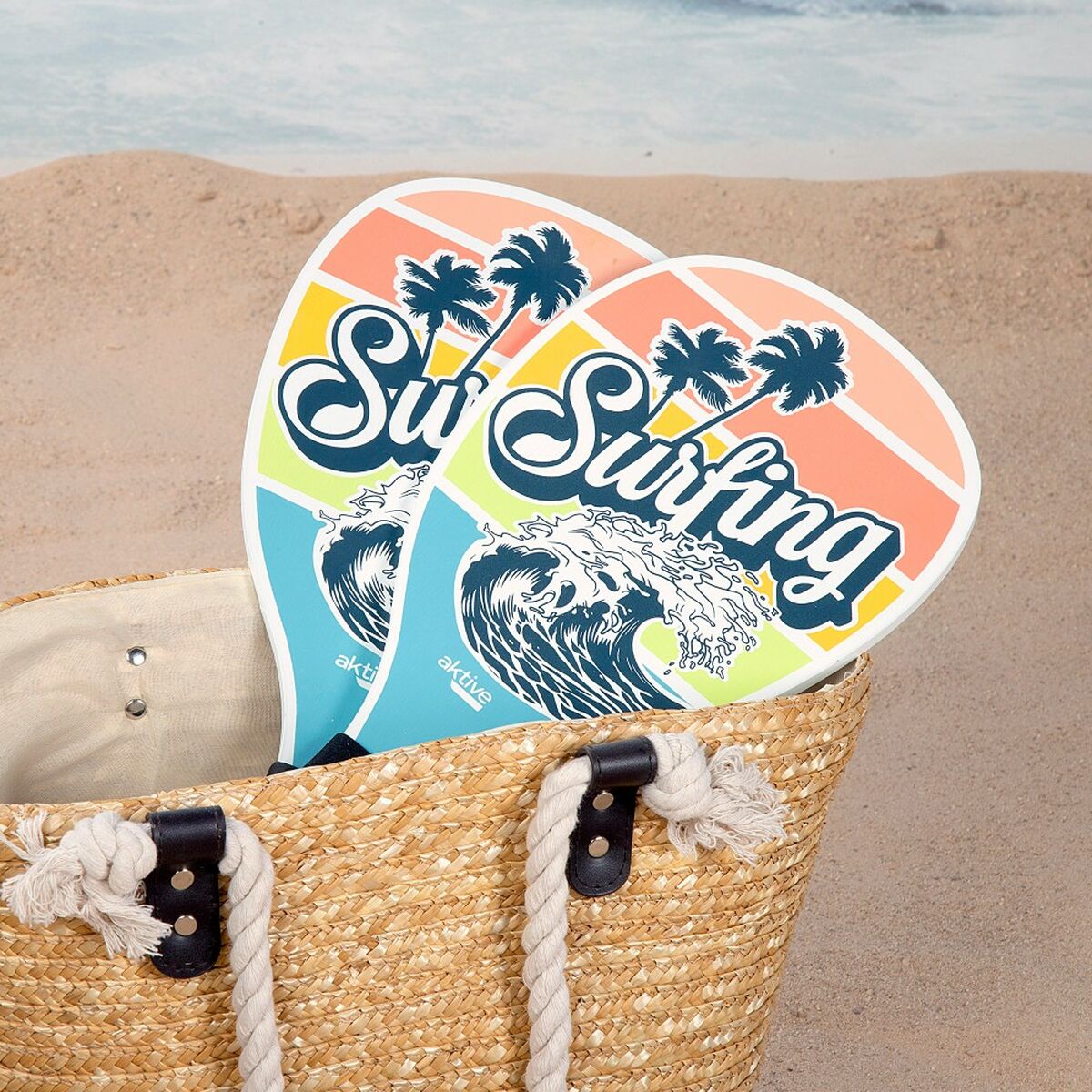 Strandspadar med boll Aktive Surfing 20 x 40 cm (12 antal) - 3