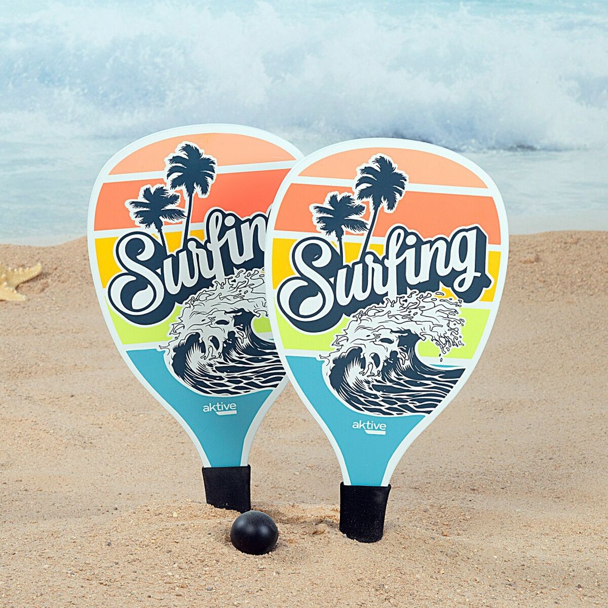 Strandspadar med boll Aktive Surfing 20 x 40 cm (12 antal) - 10