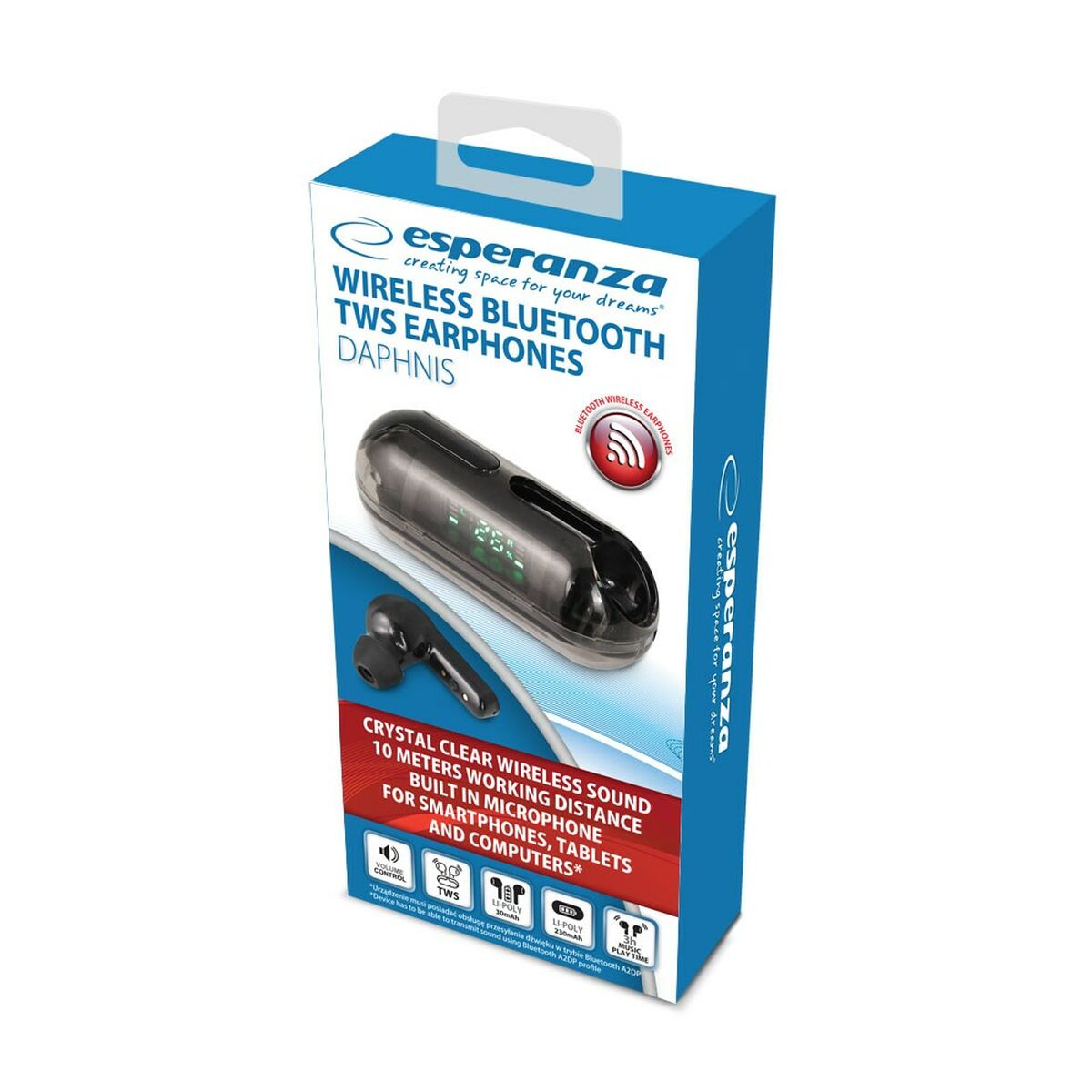 Ear Bluetooth hörlurar Esperanza EH239K Svart - 4