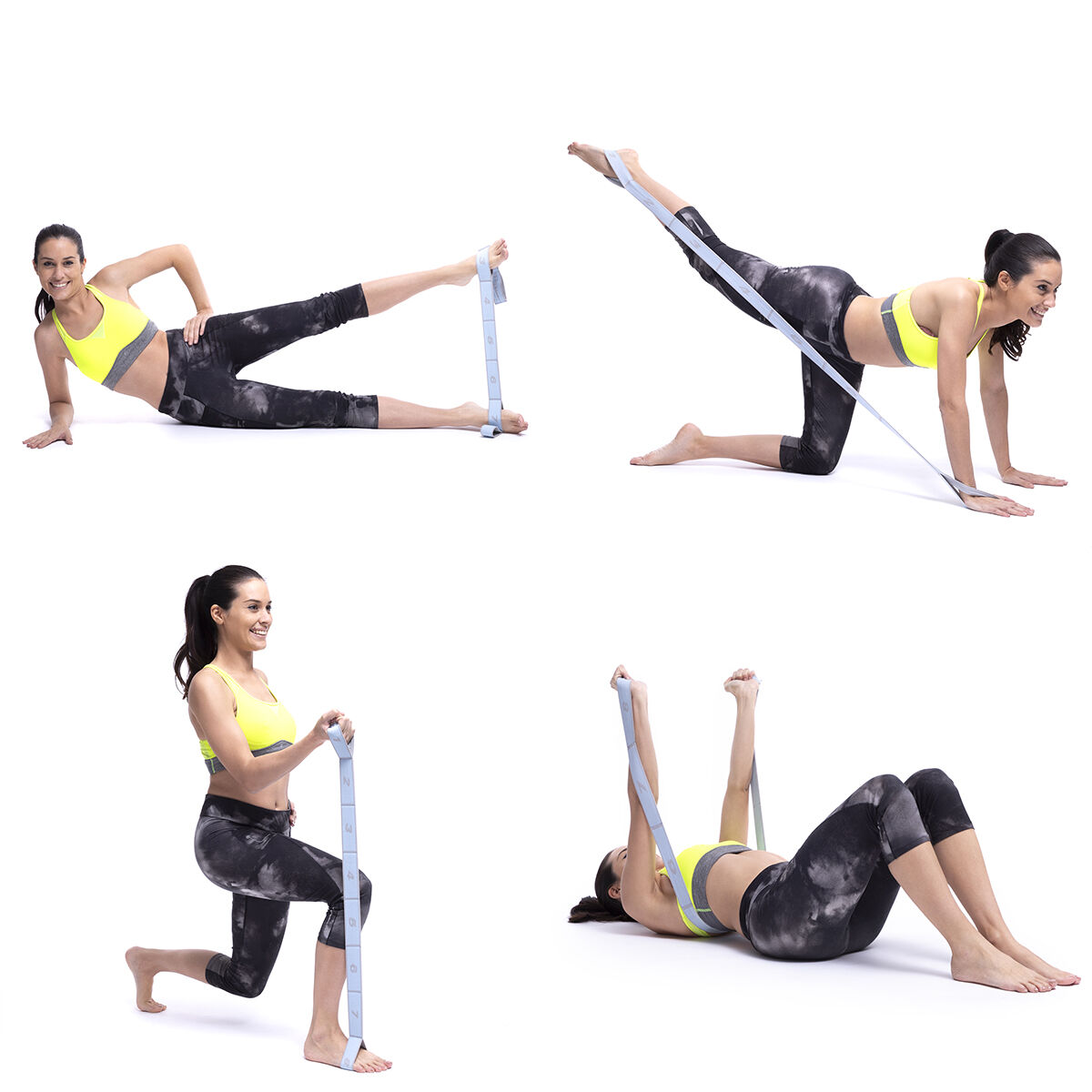 Elastiskt Fitnessband för Stretching med träningsguide Stort InnovaGoods - 18