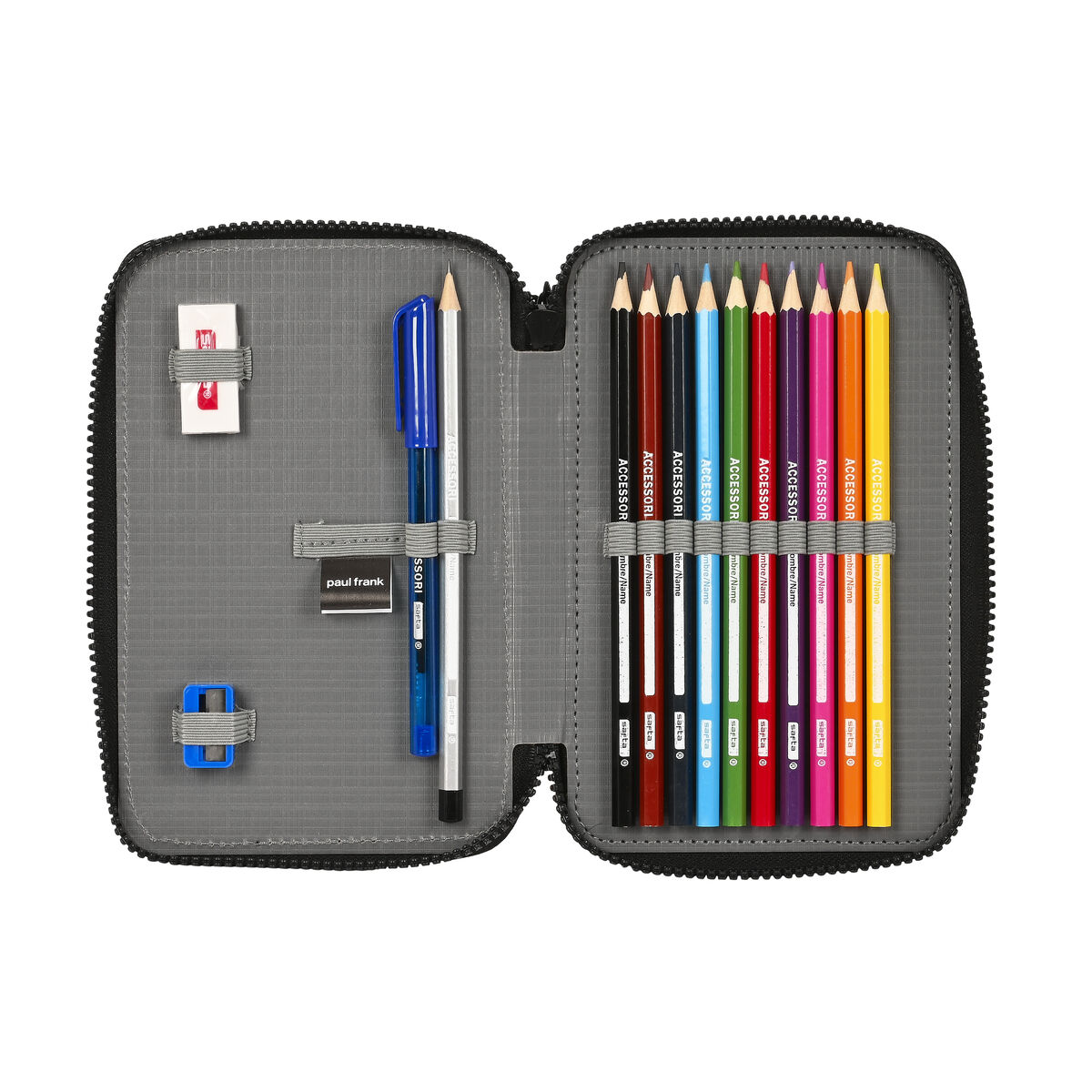 Pennfodral med tillbehör Paul Frank Campers Svart 12.5 x 19.5 x 4 cm (28 Delar) - 7