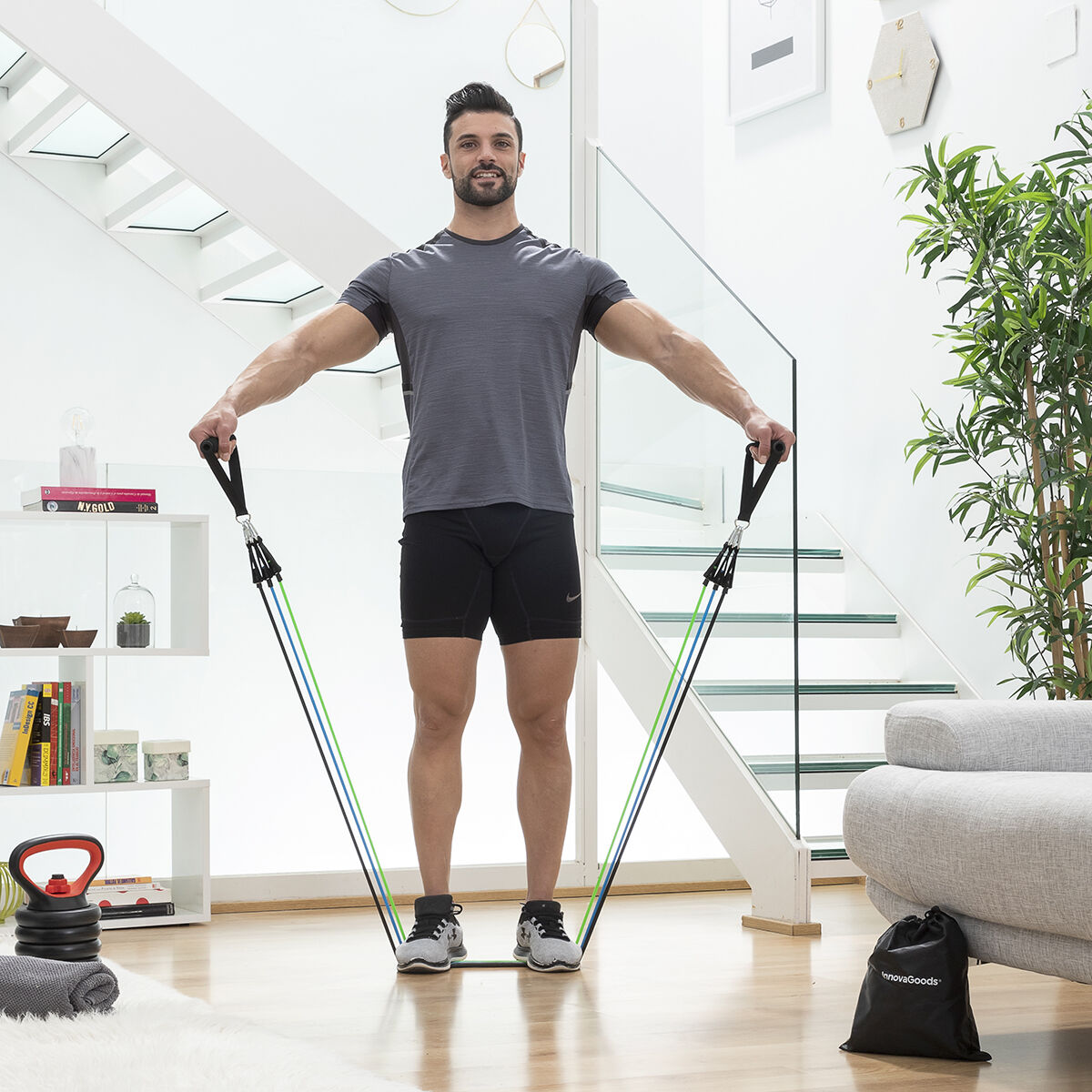 Set med motståndsband, tillbehör och träningsguide Tribainer InnovaGoods 3 antal - 31