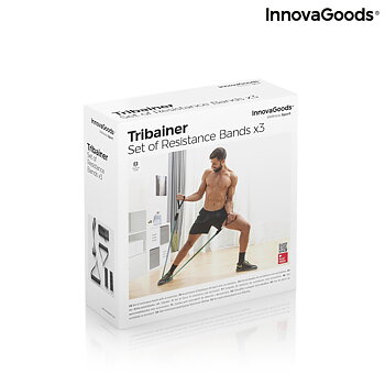 Set med motståndsband, tillbehör och träningsguide Tribainer InnovaGoods 3 antal