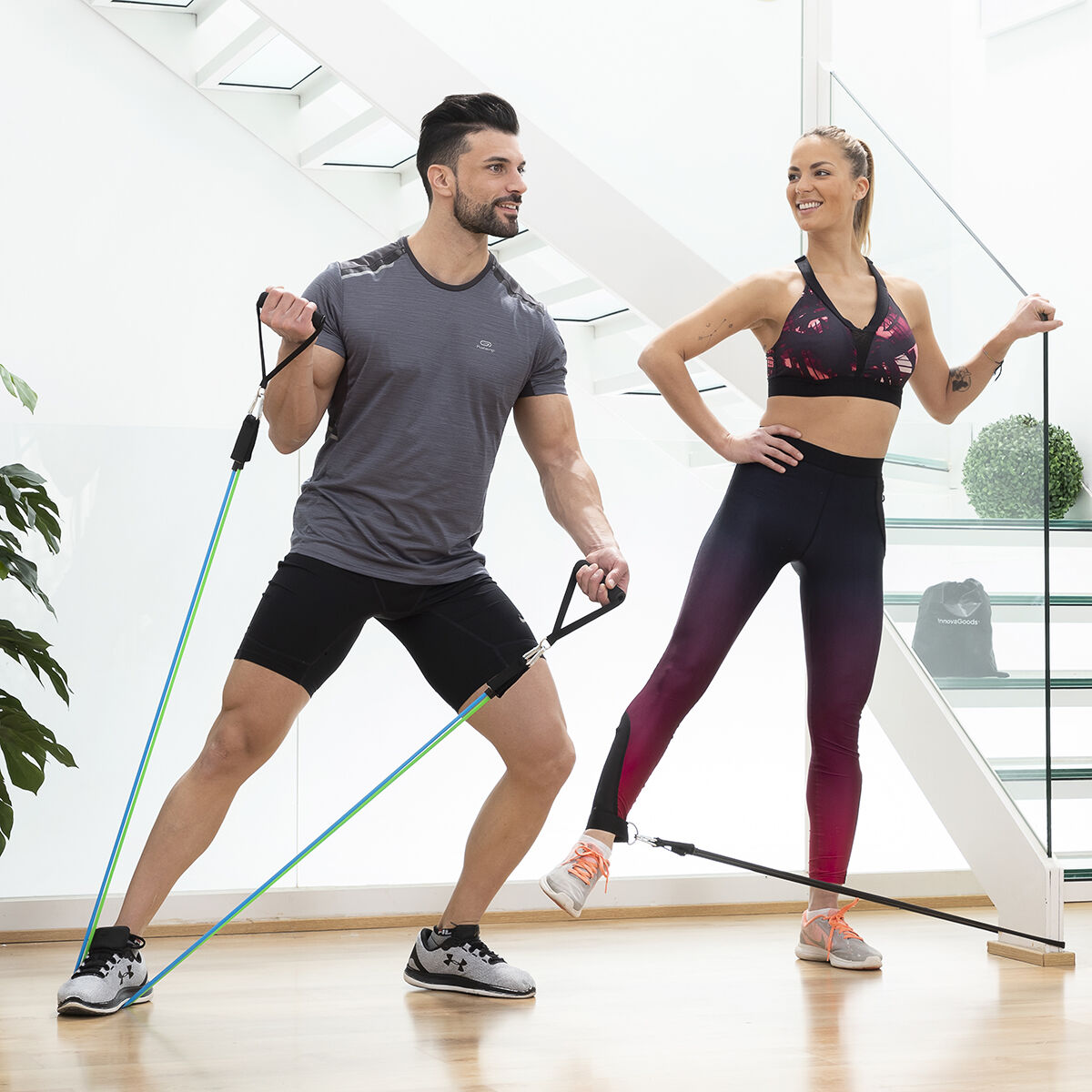 Set med motståndsband, tillbehör och träningsguide Tribainer InnovaGoods 3 antal - 9