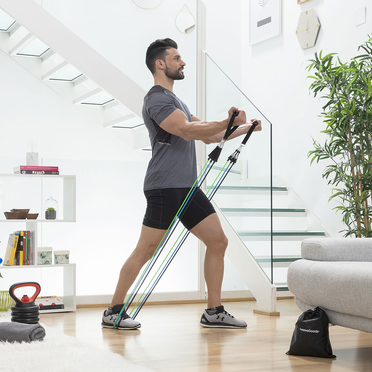 Set med motståndsband, tillbehör och träningsguide Tribainer InnovaGoods 3 antal - 23
