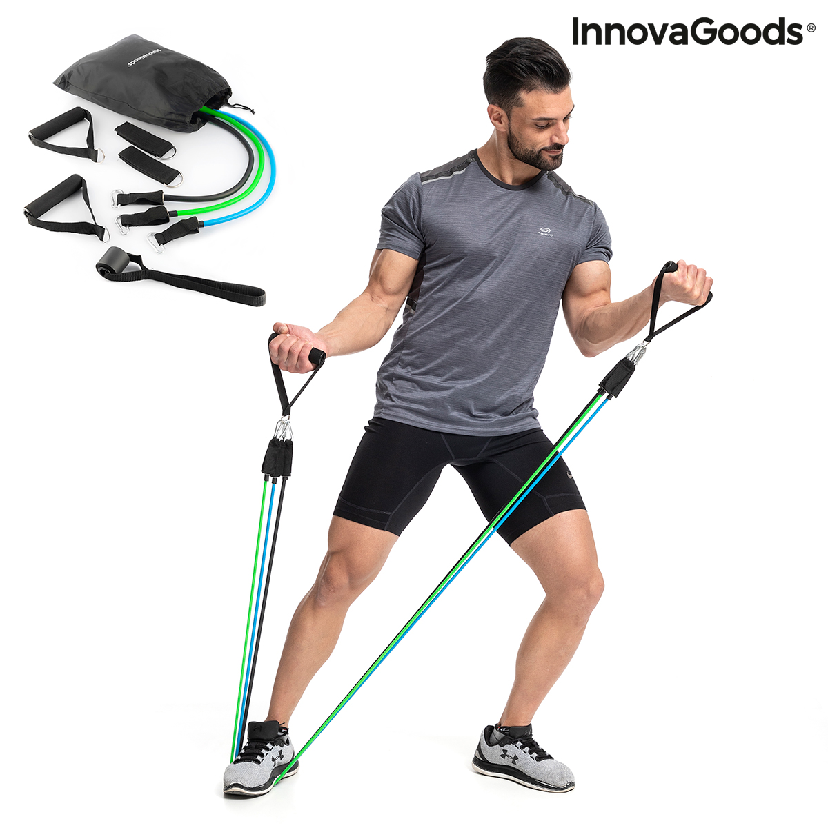 Set med motståndsband, tillbehör och träningsguide Tribainer InnovaGoods 3 antal - 6