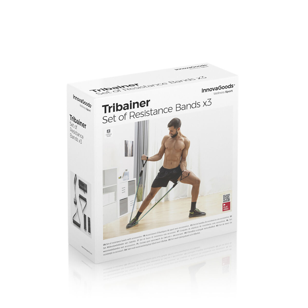 Set med motståndsband, tillbehör och träningsguide Tribainer InnovaGoods 3 antal - 14