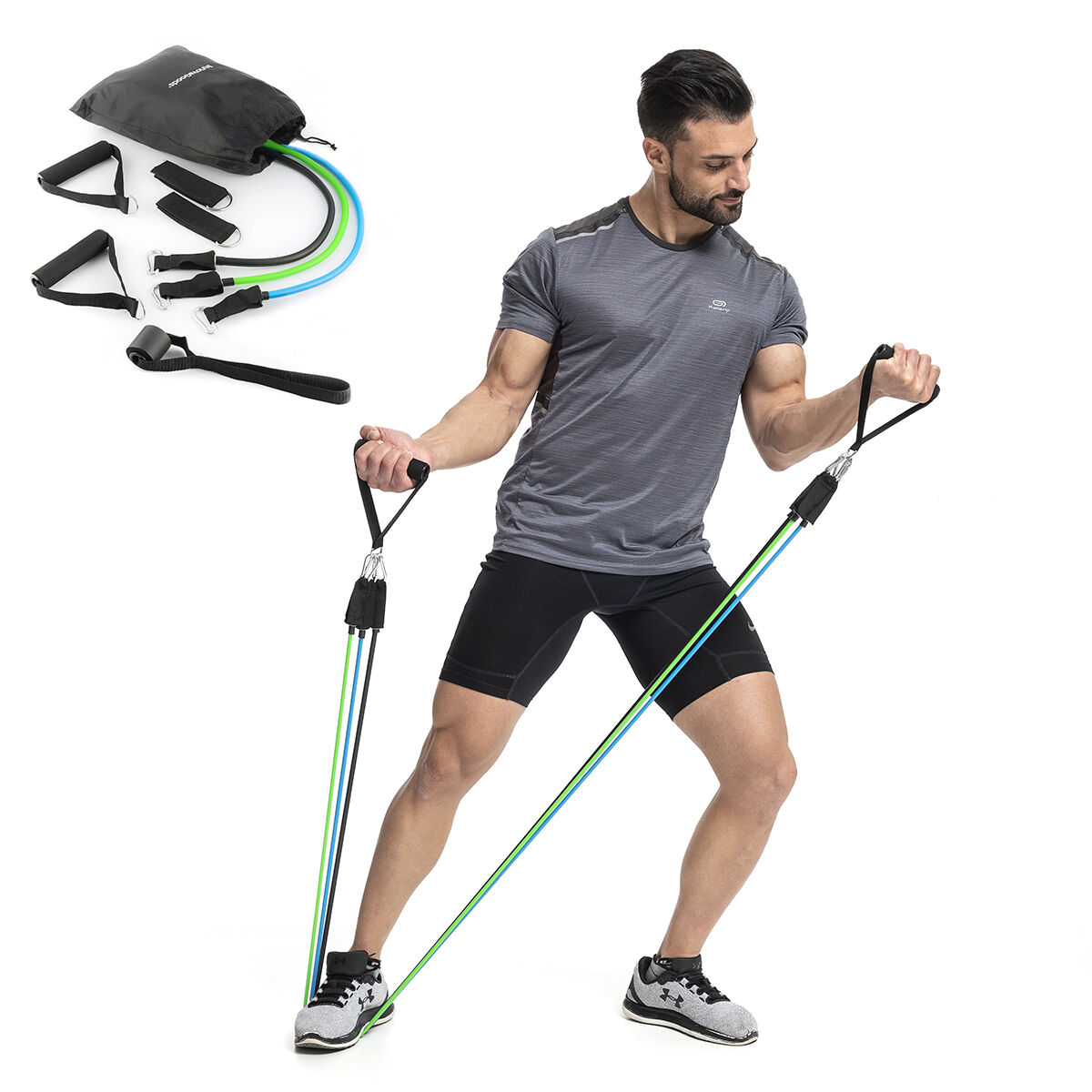 Set med motståndsband, tillbehör och träningsguide Tribainer InnovaGoods 3 antal - 18