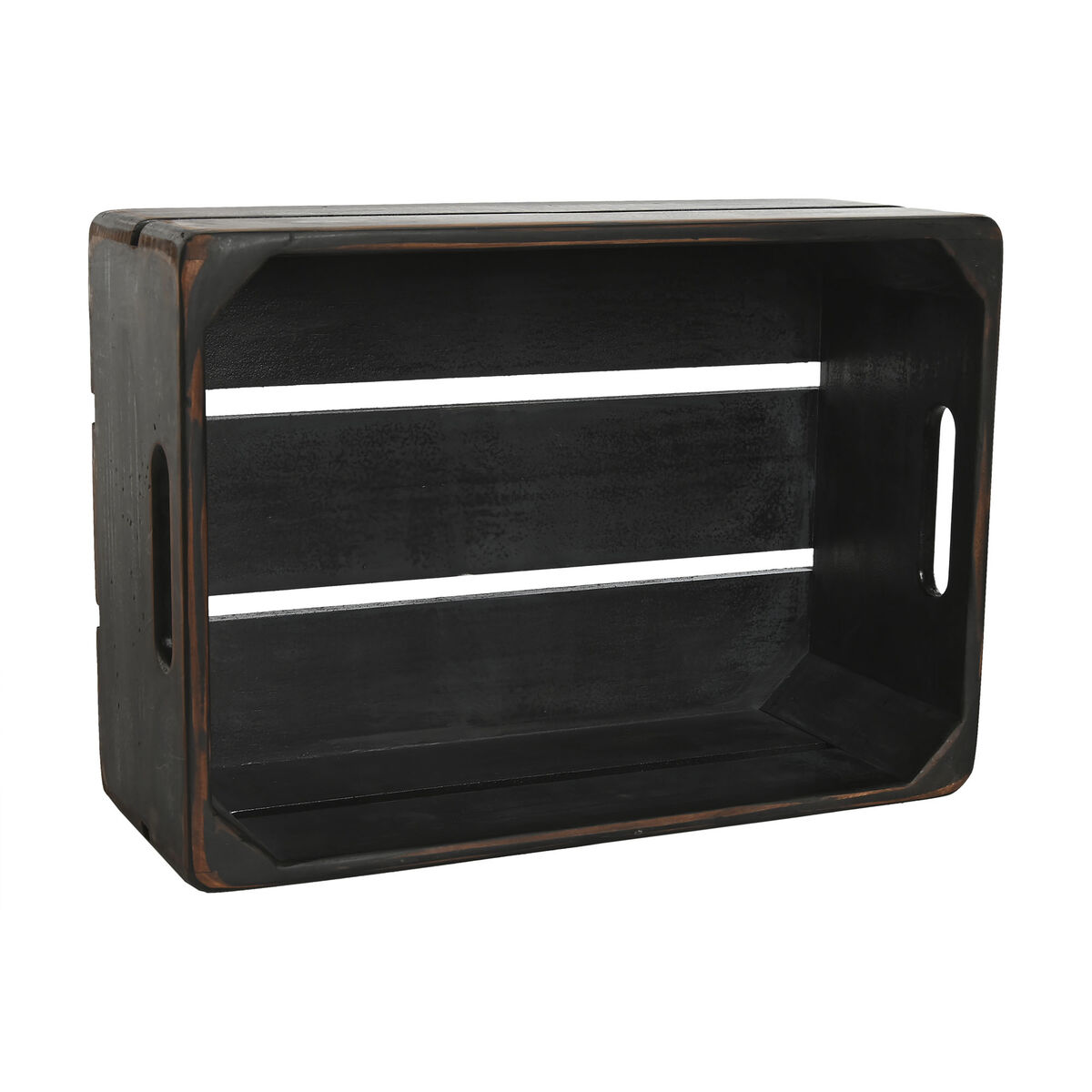 Förvaringslådor Home ESPRIT Cox Apples 1830 Svart Granträ 40 x 30 x 15 cm 3 Delar - 3
