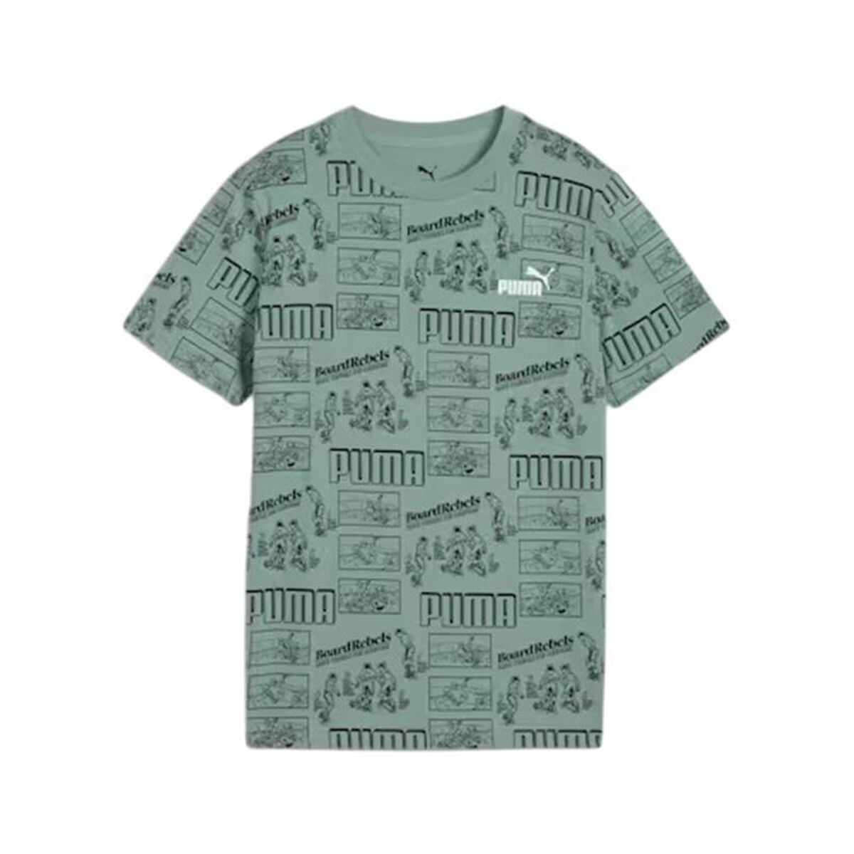 Barn T-shirt med kortärm Puma Puma Mid90S Aop Tee B Blå Grön
