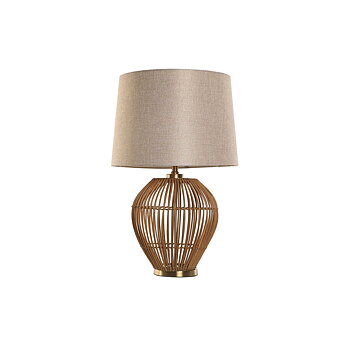 Bordslampa Home ESPRIT Brun Beige Gyllene Naturell 50 W 220 V 43 x 43 x 67 cm