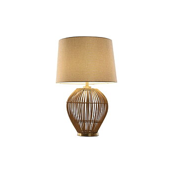 Bordslampa Home ESPRIT Brun Beige Gyllene Naturell 50 W 220 V 43 x 43 x 67 cm