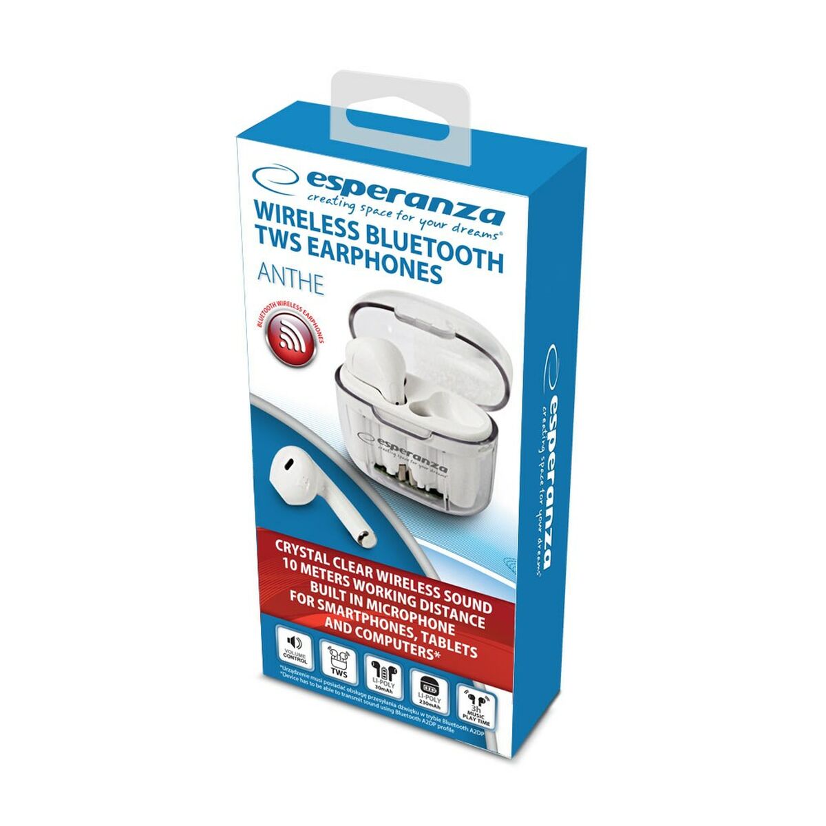 Ear Bluetooth hörlurar Esperanza EH237W Vit - 7