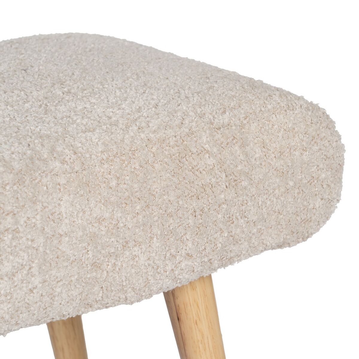 Sittpall Beige Naturell Polyester furuträ 53 x 38 x 41 cm - 4