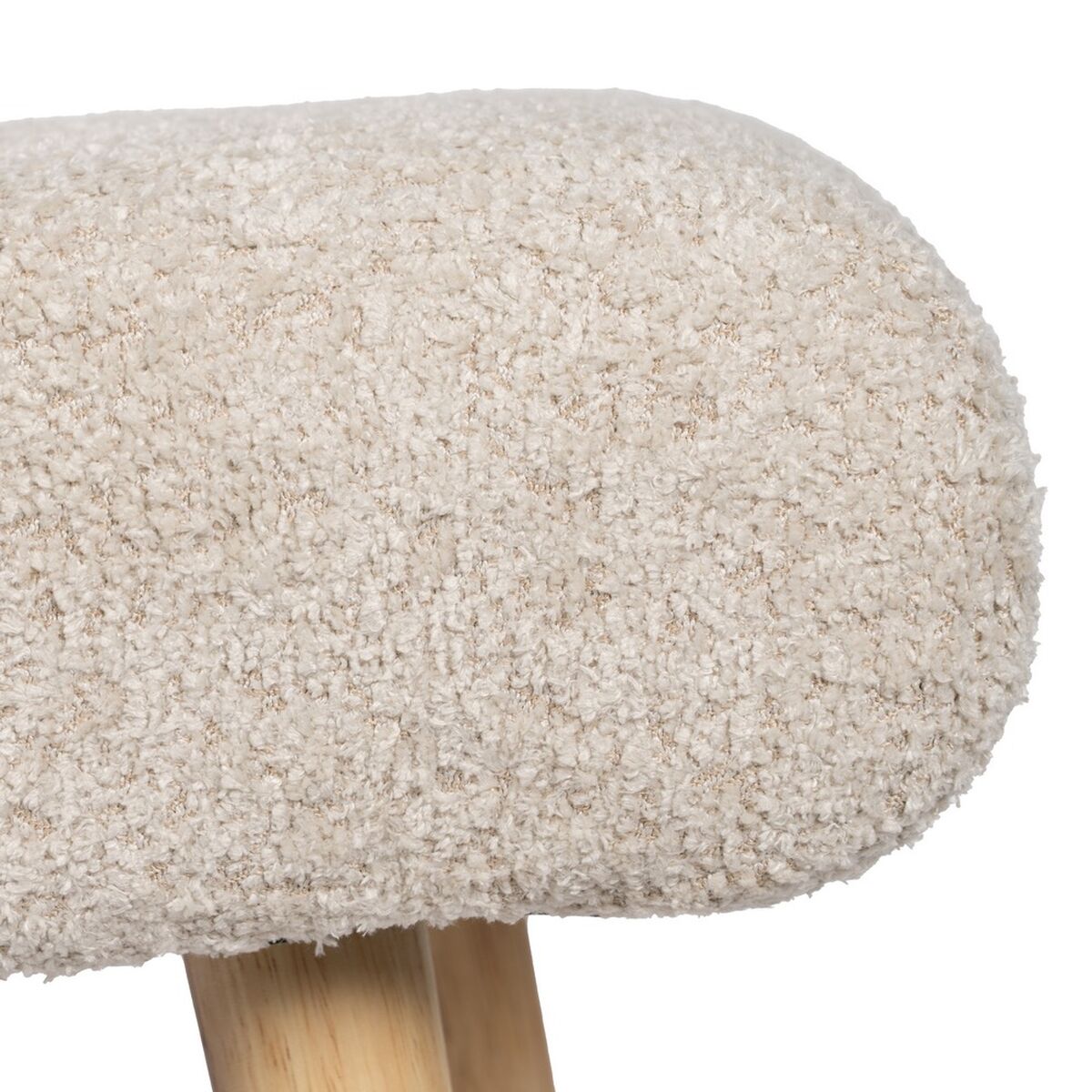 Sittpall Beige Naturell Polyester furuträ 53 x 38 x 41 cm - 5