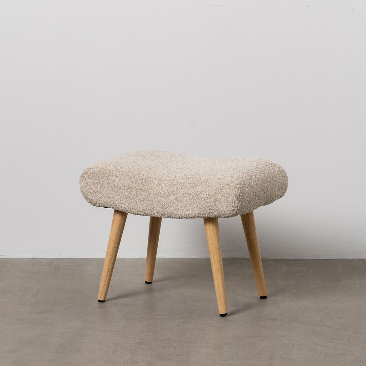 Sittpall Beige Naturell Polyester furuträ 53 x 38 x 41 cm - 2