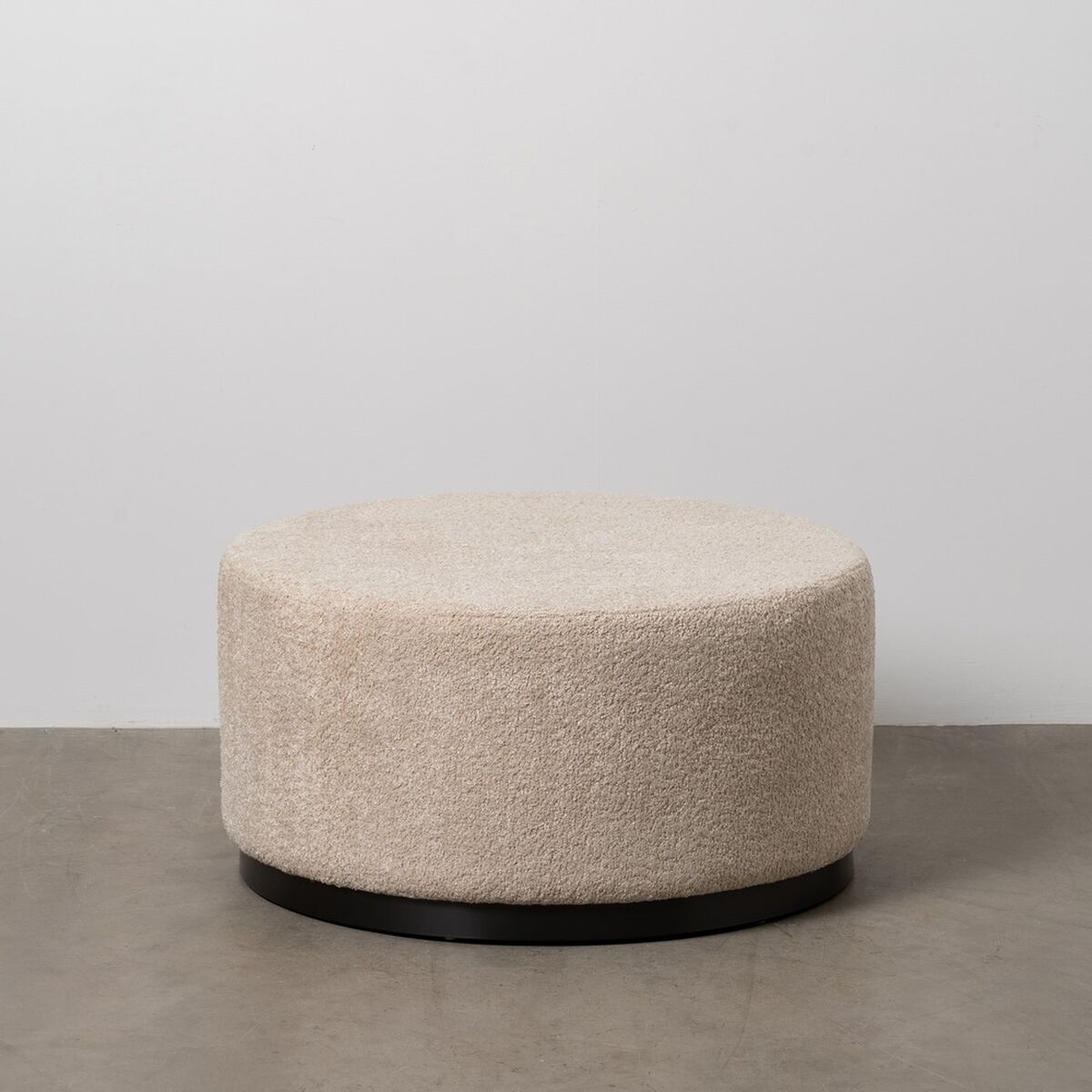 Puff Svart Beige Metall furuträ Trä MDF 80 x 80 x 41 cm - 2