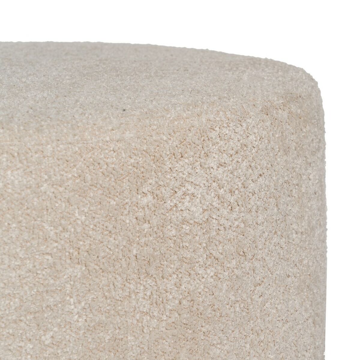 Puff Svart Beige Metall furuträ Trä MDF 80 x 80 x 41 cm - 5