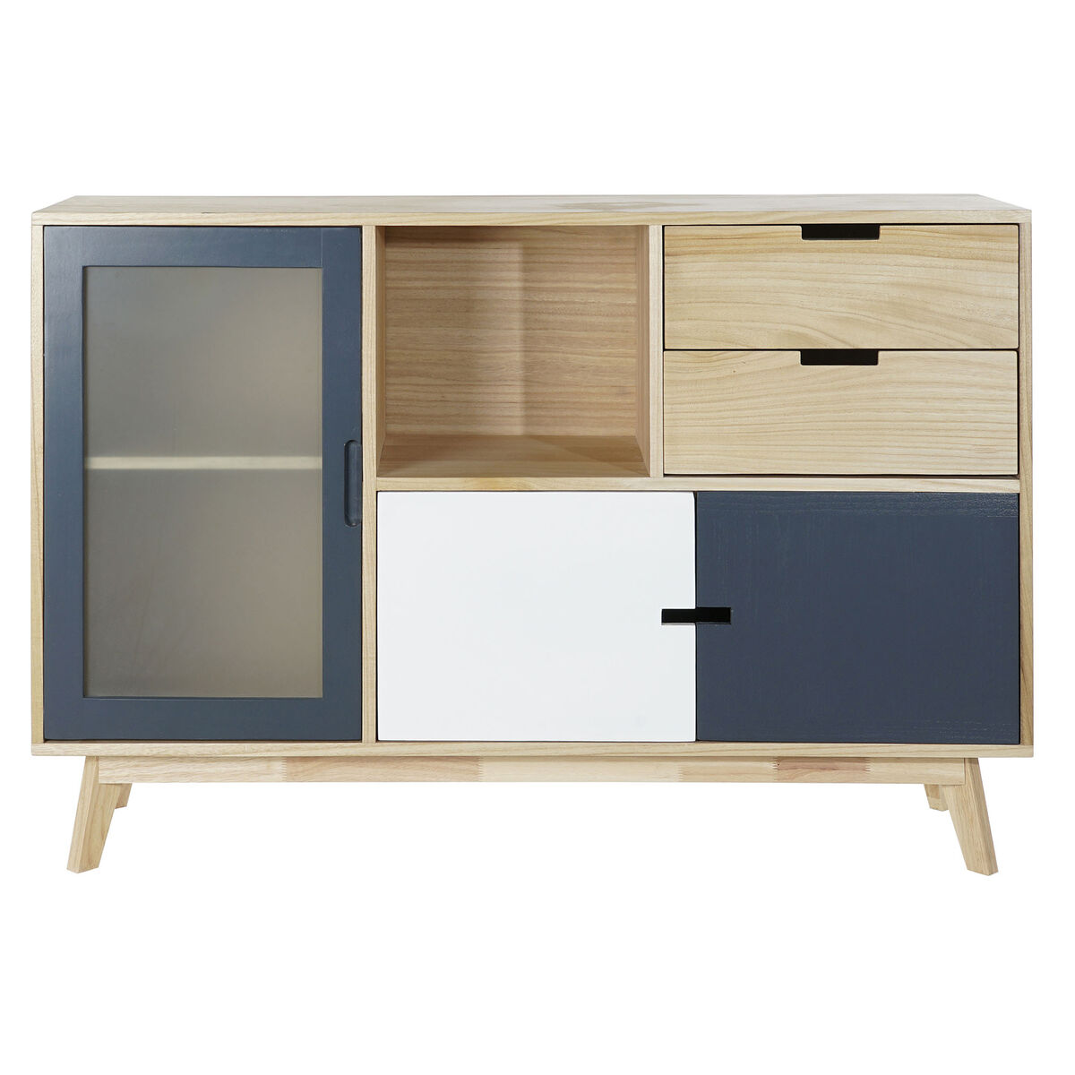 Skänk DKD Home Decor Glas Paulowniaträ Trä MDF (120 x 35 x 80 cm) - 12