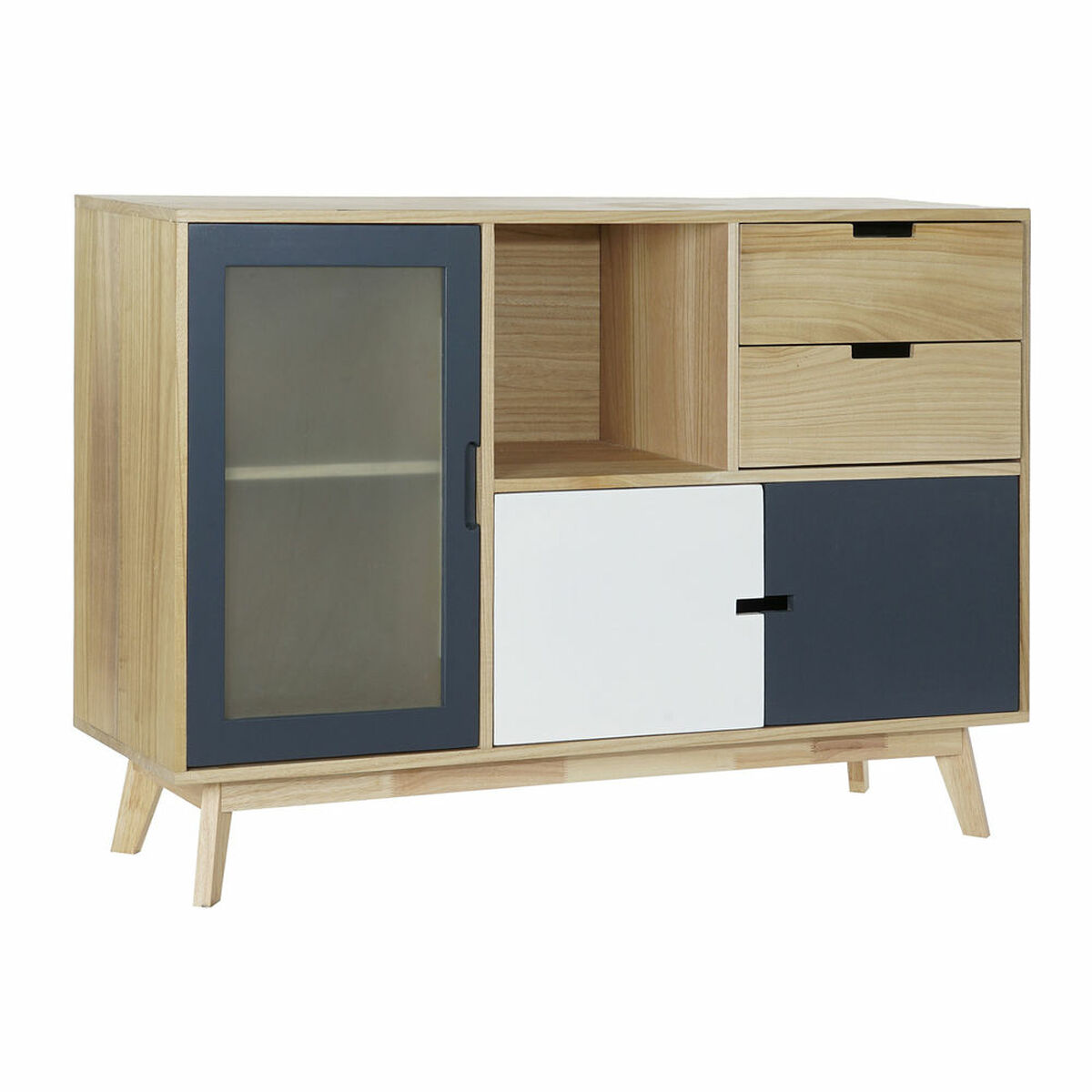 Skänk DKD Home Decor Glas Paulowniaträ Trä MDF (120 x 35 x 80 cm) - 10