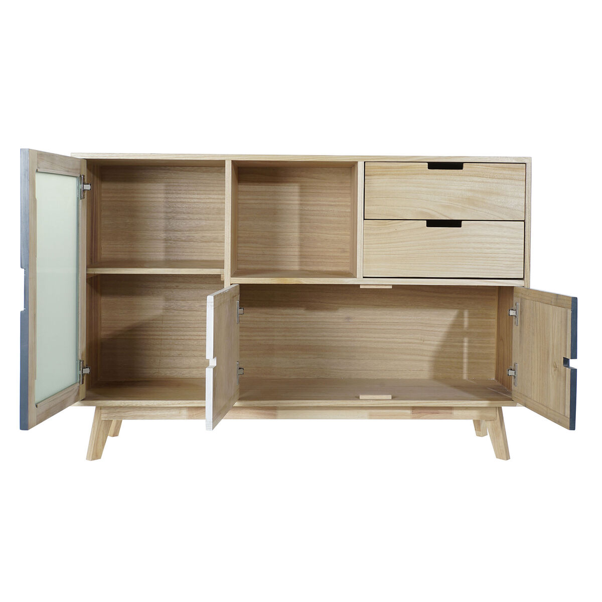 Skänk DKD Home Decor Glas Paulowniaträ Trä MDF (120 x 35 x 80 cm) - 6