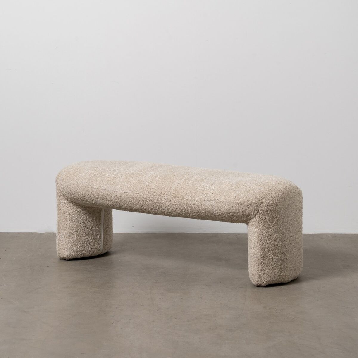Sittpall Beige Polyester furuträ 110 x 45 x 40 cm - 2