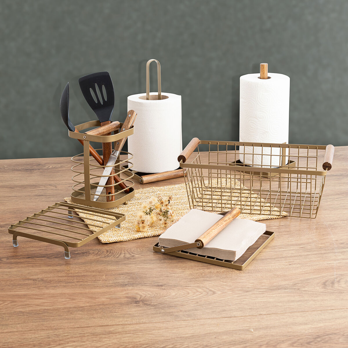 Servetthållare Bidasoa Tiara Stål Koppar 21 x 8 x 4 cm - 3