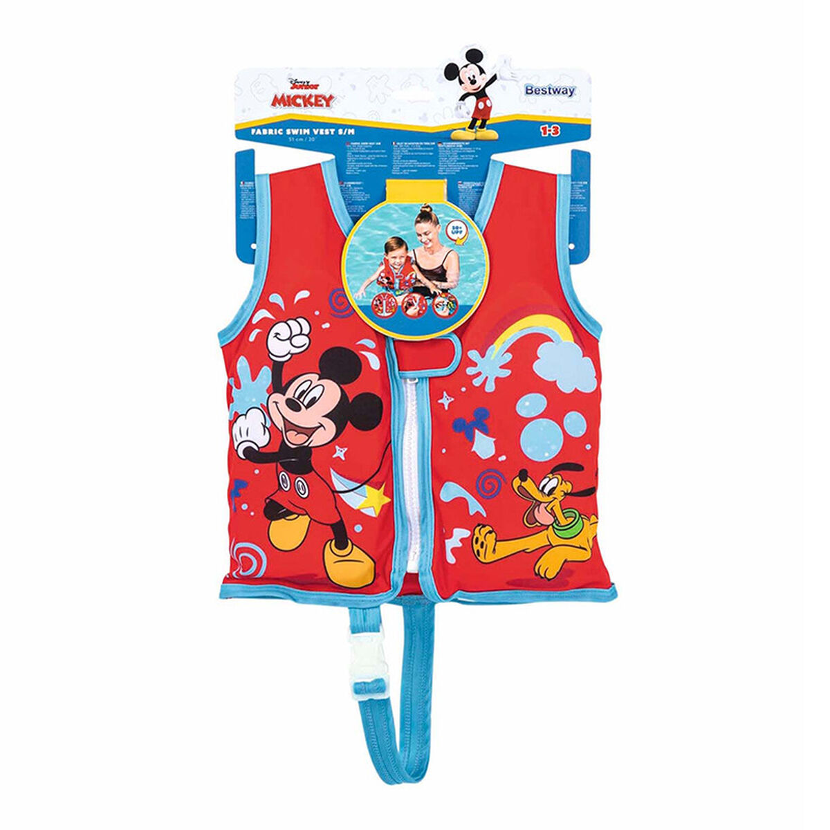 Bestway Flytväst Disney Mickey Mouse UPF 50+ 51 cm +1 till 3 År Pool och Strand 09101 - 2