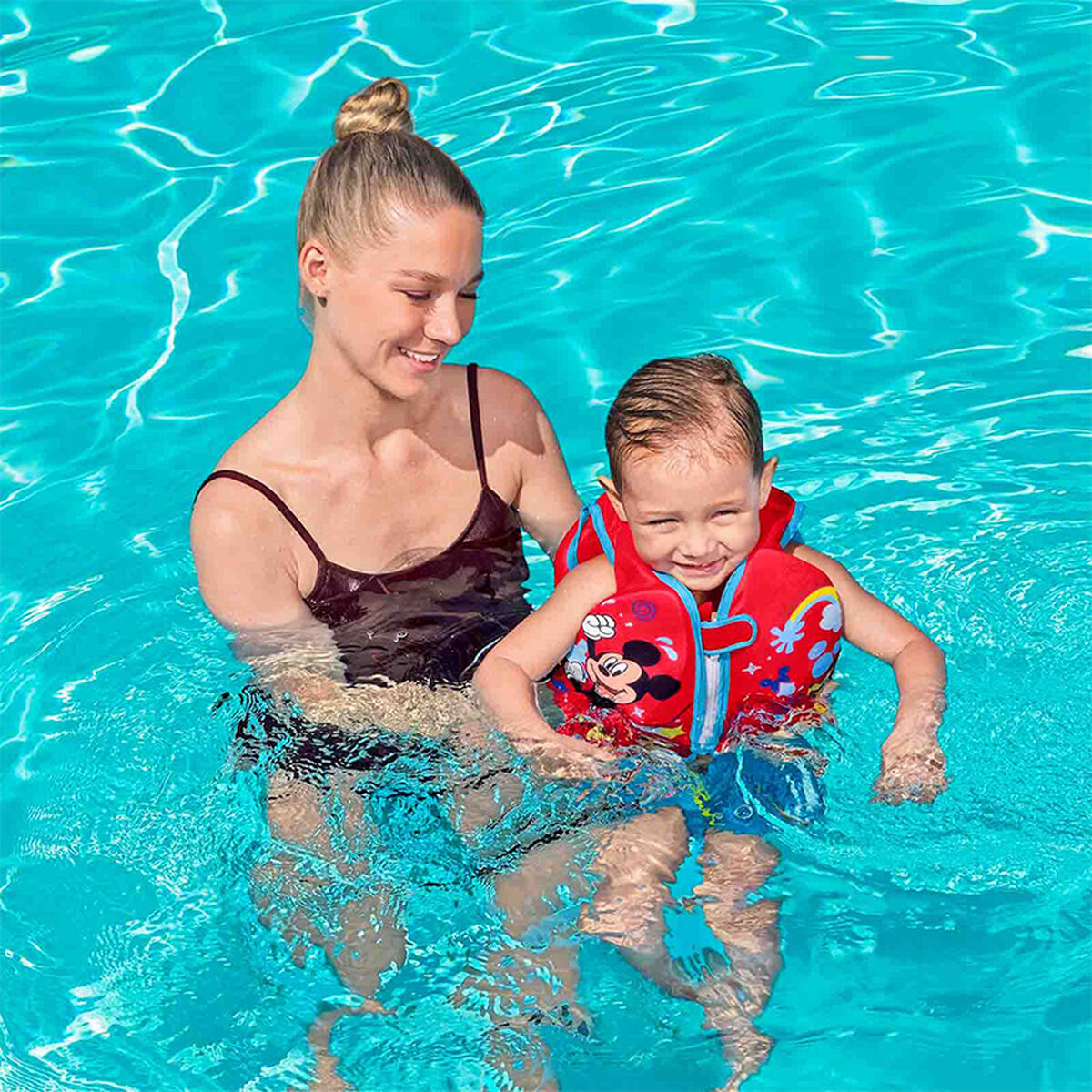 Bestway Flytväst Disney Mickey Mouse UPF 50+ 51 cm +1 till 3 År Pool och Strand 09101 - 3