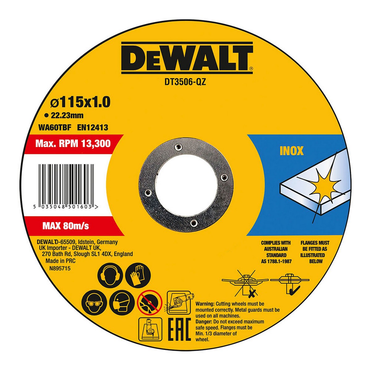Skärskiva Dewalt Fast Cut dt3506-qz 10 antal 115 x 1 x 22,23 mm - 4