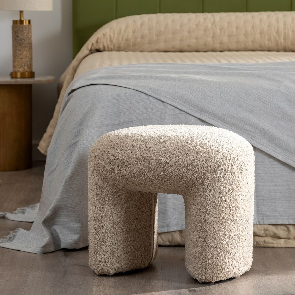 Puff Beige Polyester 46 X 44 X 41 CM - 7